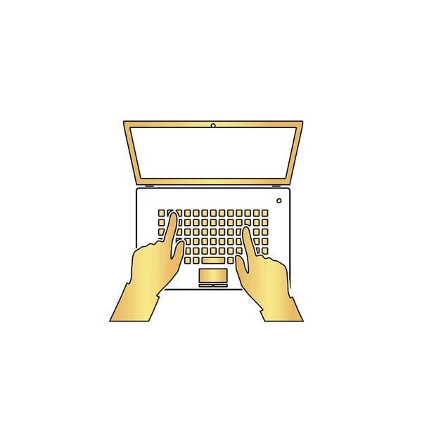 Laptop számítógép szimbólum használata — Stock Vector