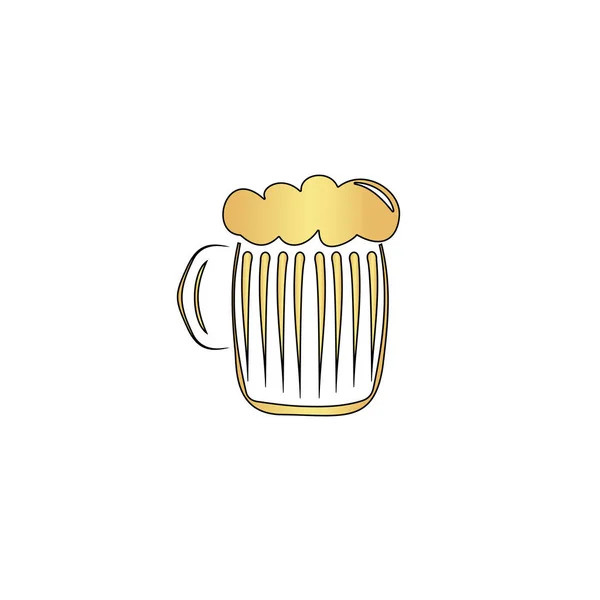 Símbolo de computador de cerveja espumosa —  Vetores de Stock