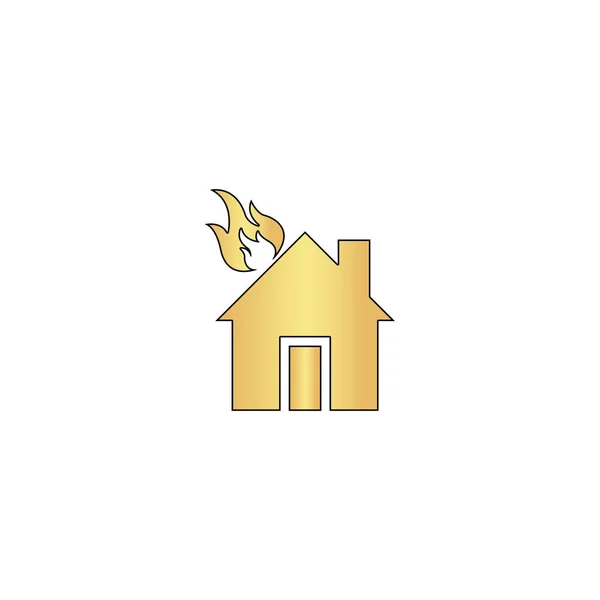 Maison feu ordinateur symbole — Image vectorielle