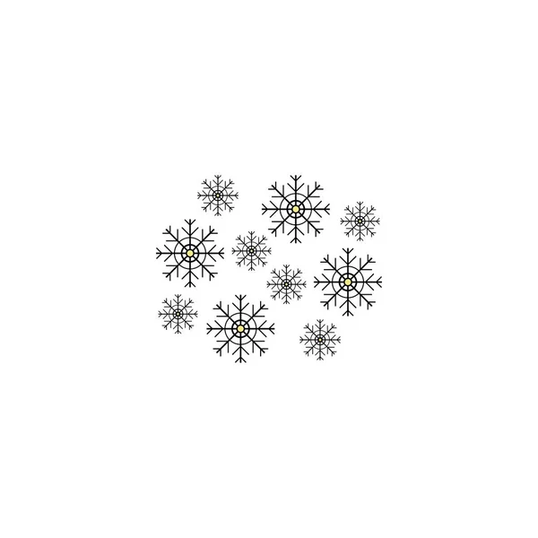 Flocons de neige symbole informatique — Image vectorielle