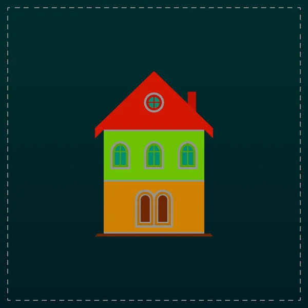 Casa icono plano — Vector de stock