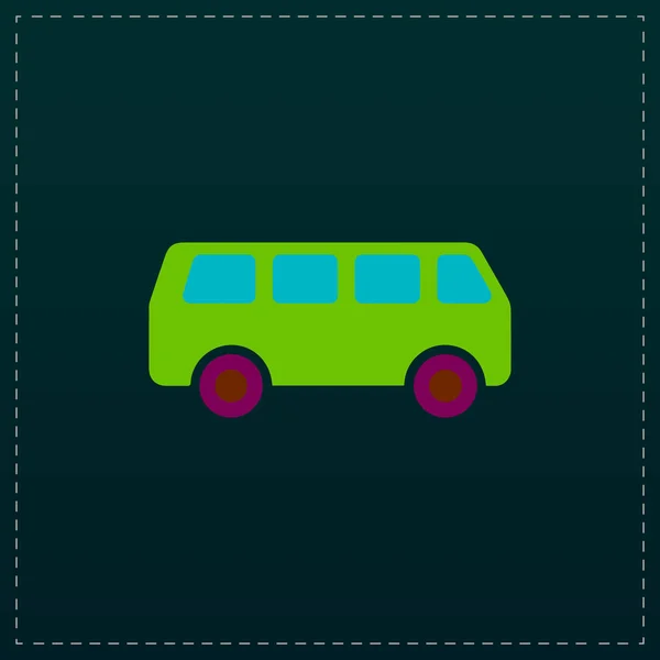Minibus flat icon — Stock Vector