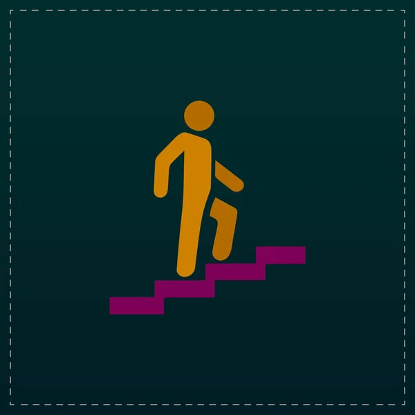 Man on Stairs going up symbol, vector — Stock Vector