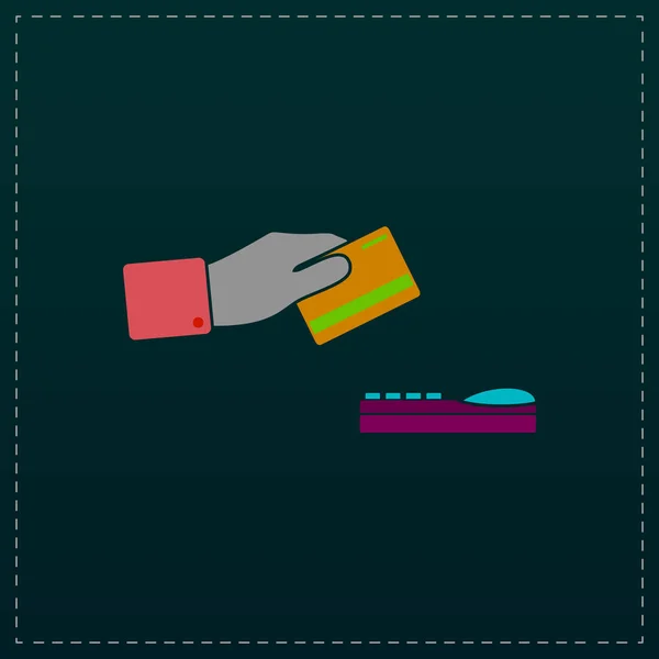 Glisser à la main un symbole de carte de crédit — Image vectorielle