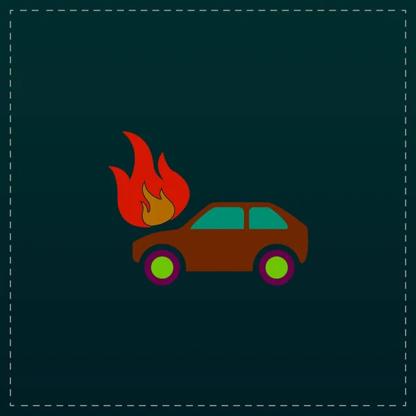 Carro ícone de fogo — Vetor de Stock