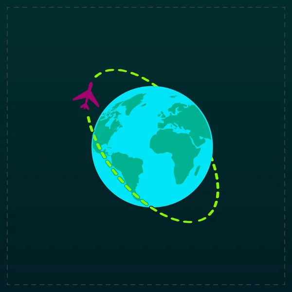 Icono de destino de viaje aéreo — Archivo Imágenes Vectoriales