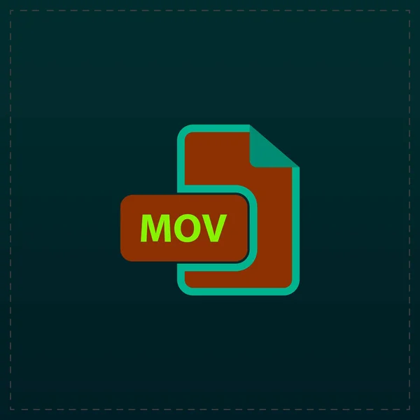 MOV extensión de archivo de vídeo vector icono . — Vector de stock