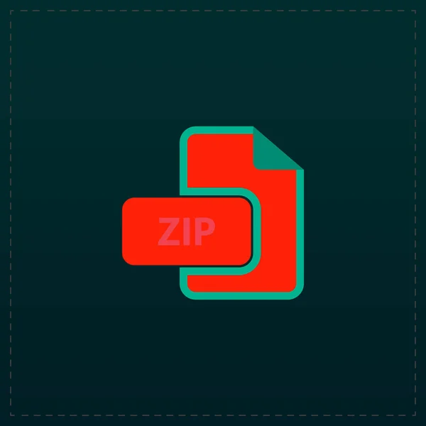 Zip 보관 파일 확장자 아이콘 벡터. — 스톡 벡터
