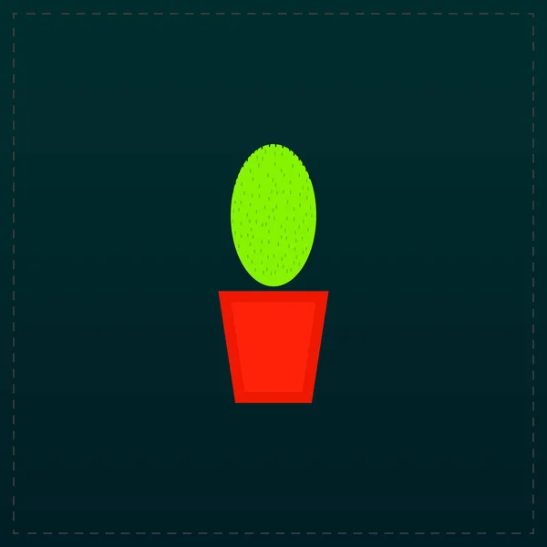 Kaktus garnek ikona płaski — Wektor stockowy