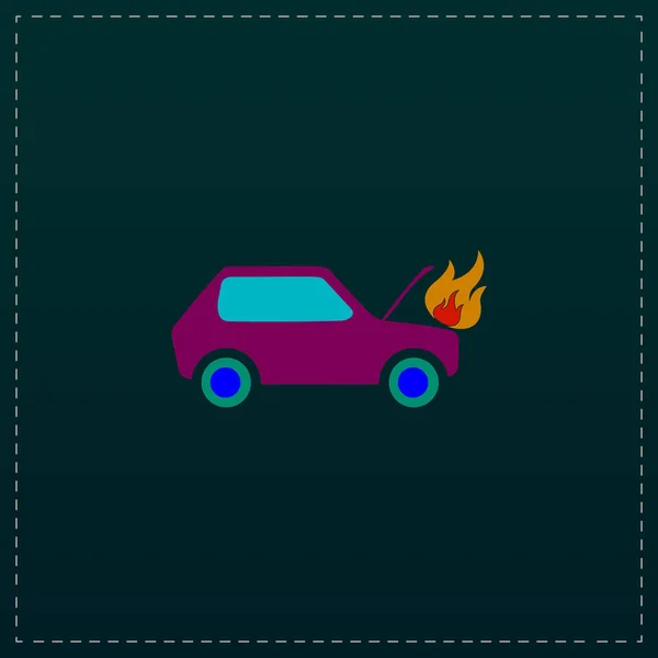 Coche disparó icono plano — Vector de stock