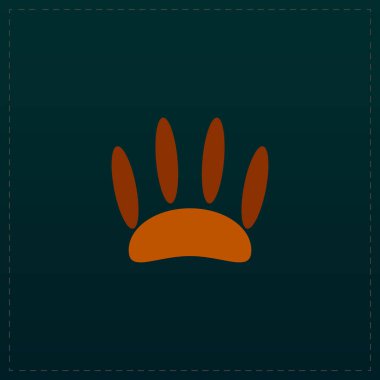 Hayvan ayak izi düz simgesi