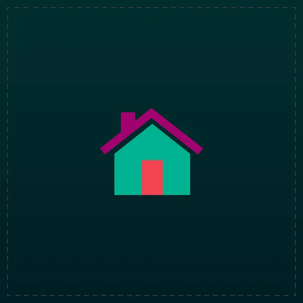 Pequeña casa plana icono — Vector de stock