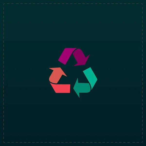 Reciclaje icono plano — Vector de stock