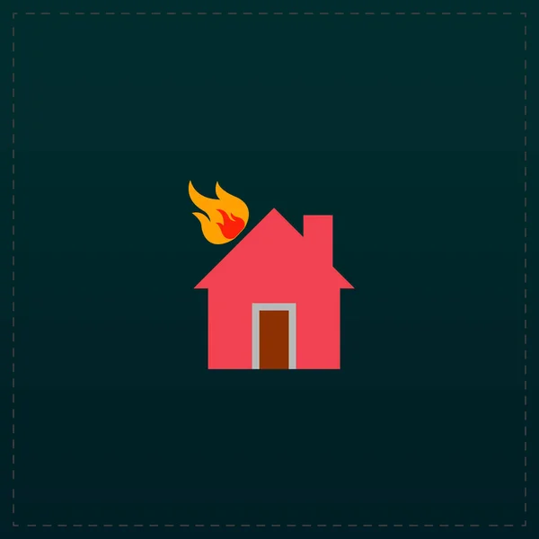 Значок "Дом на огненном векторе" — стоковый вектор