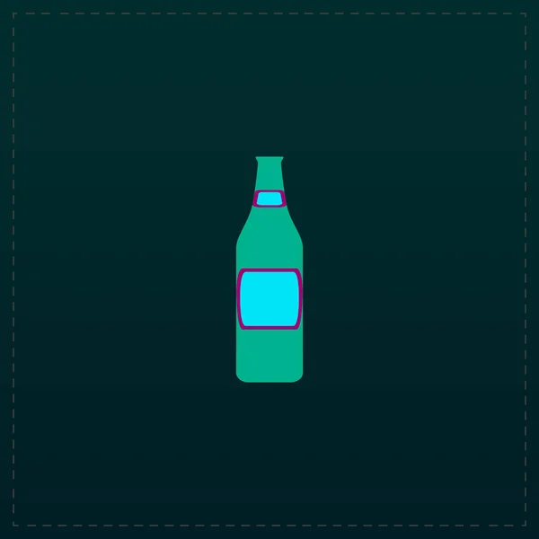 Botella de cerveza icono plano — Vector de stock