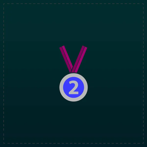 Δεύτερη θέση βραβείο και αργυρό μετάλλιο — Διανυσματικό Αρχείο