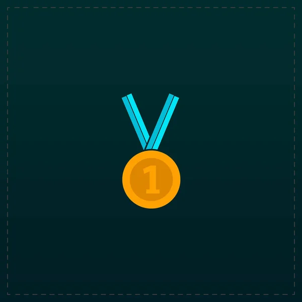 Award medal icon with ribbon. vector eps10 — Stock Vector