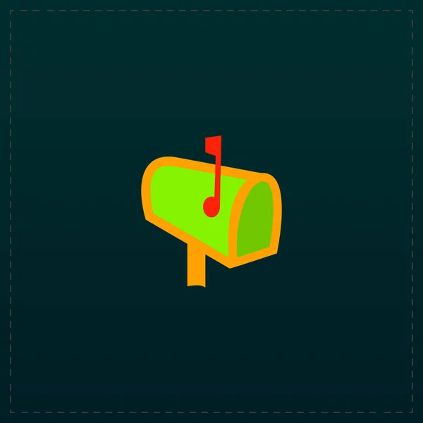 Boîte aux lettres icône plate — Image vectorielle