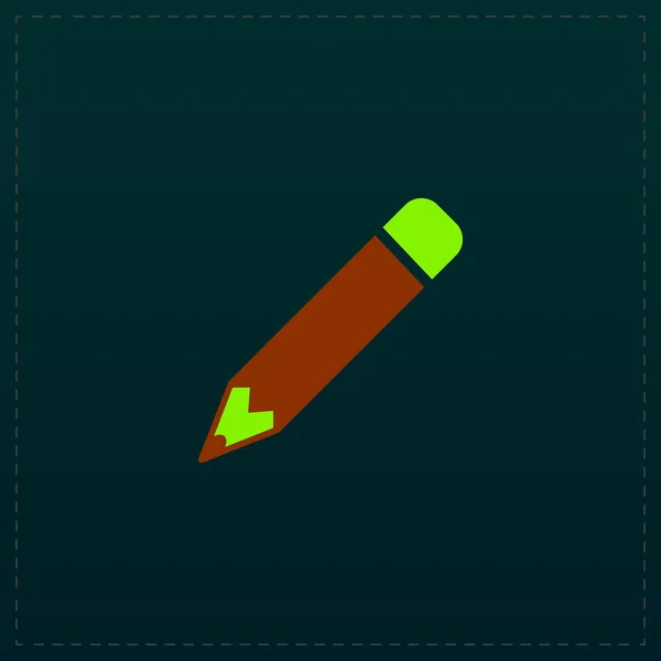 Icône crayon, dessin plat — Image vectorielle