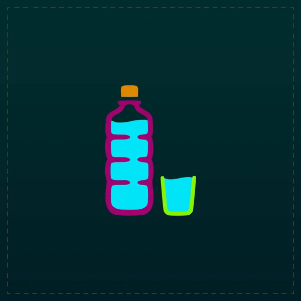 Plastic bottle and glass — Stock Vector