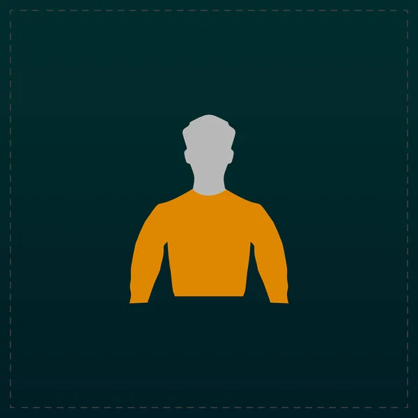 Homem silhueta ícone plano —  Vetores de Stock