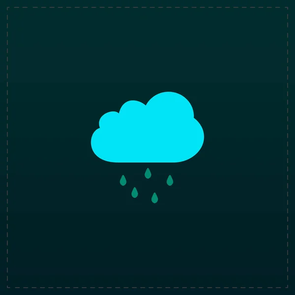 Nuage avec icône vectorielle météo pluie — Image vectorielle