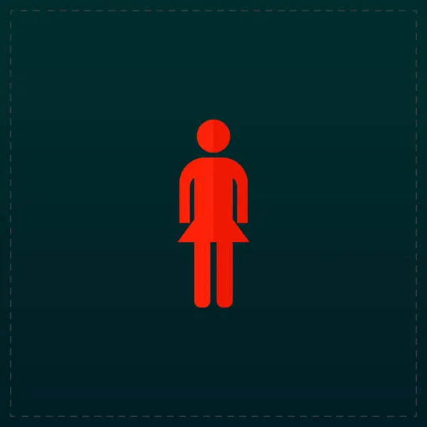Icône femme vectorielle simple sur fond — Image vectorielle