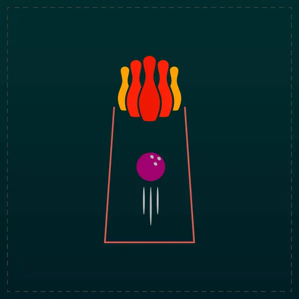 L'icona del bowling. Simbolo gioco. Illustrazione vettoriale piatto — Vettoriale Stock