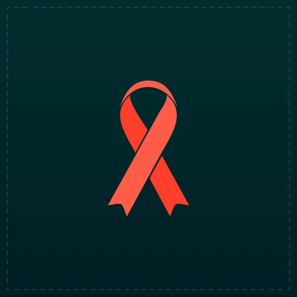 Flat ribbon aids symbol icon — Stock Vector