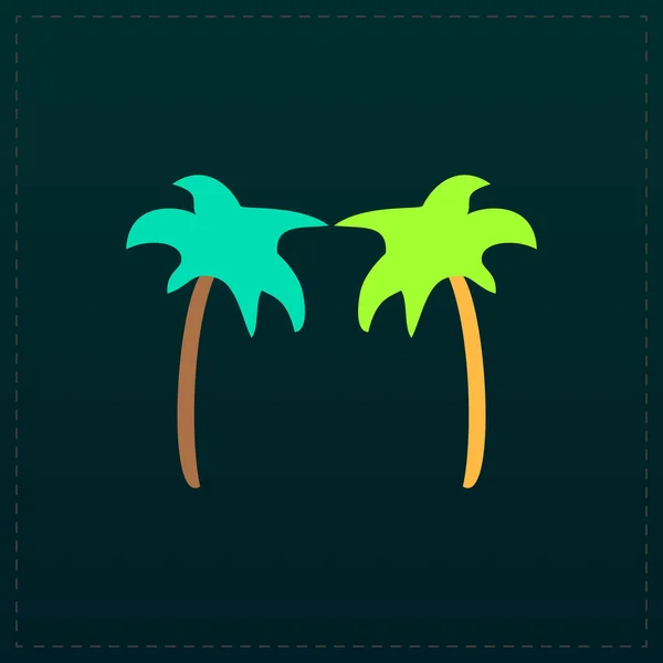 Deux palmiers silhouette isolée — Image vectorielle