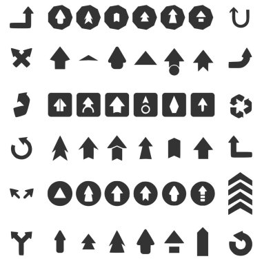 Vector set of useful arrows. Vector illustration.