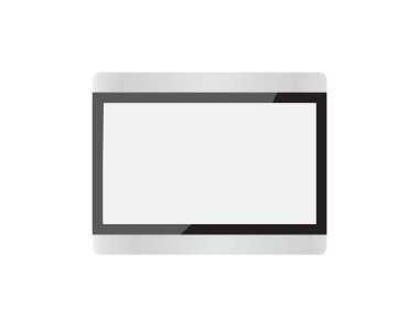 Realistic empty modern horizontal picture frame isolated on white background.