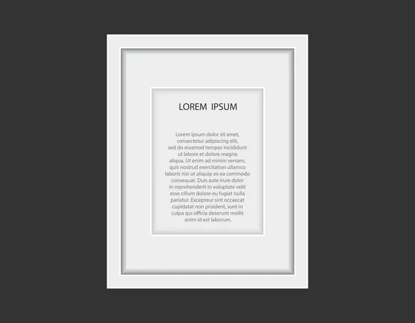 Realistic empty white vertical picture frame isolated on black background — Stock vektor