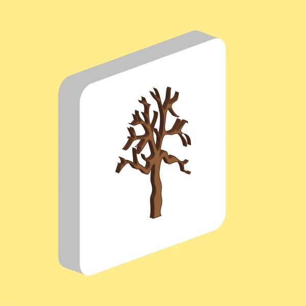 老死树简单的矢量图标 Web移动Ui元素的说明性符号设计模板 3D白色正方形上完美的等色象形文字 商业项目中的老死树图标 — 图库矢量图片