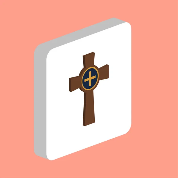 Могильний Хрест Проста Векторна Ікона Символ Проектування Ілюстрацій Шаблон Веб — стоковий вектор