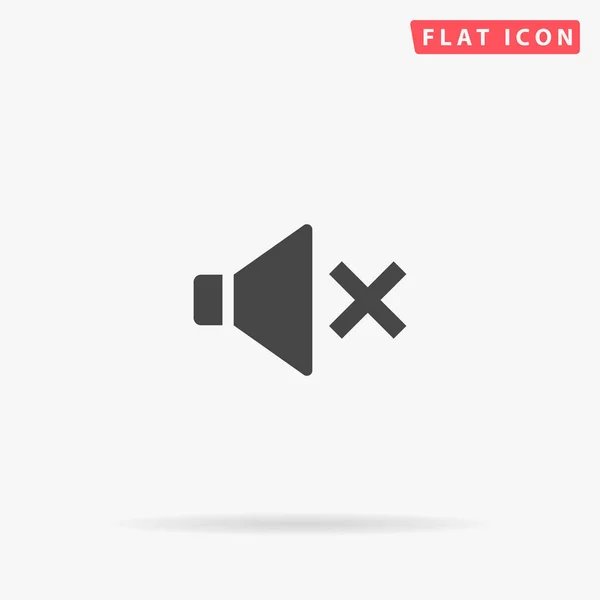 Sound Mute Vlakke Vector Icoon Glyph Stijl Bord Eenvoudige Handgetekende — Stockvector