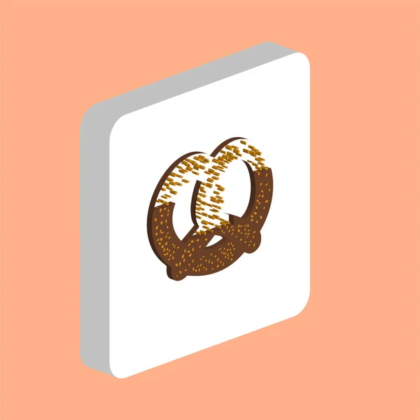椒盐姜饼简单矢量图标 Web移动Ui元素的说明性符号设计模板 3D白色正方形上完美的等色象形文字 商业项目中的椒盐蛋糕图标 — 图库矢量图片