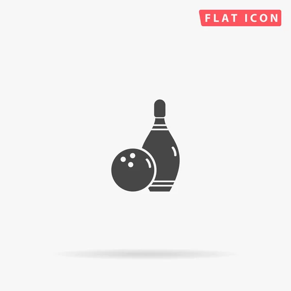 Bowling Game Platte Vector Pictogram Glyph Stijl Bord Eenvoudige Handgetekende — Stockvector