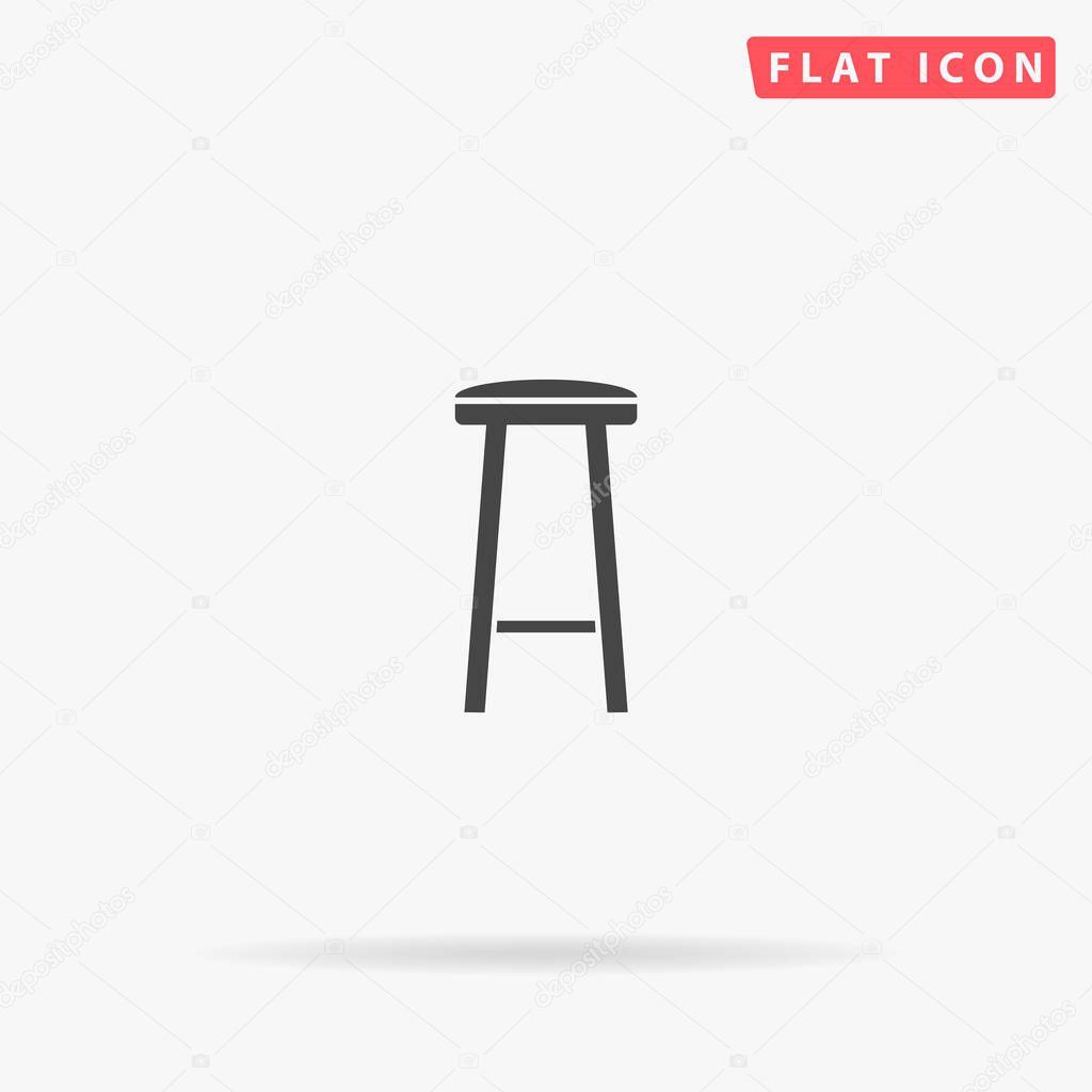 Bar Stool flat vector icon. Glyph style sign. Simple hand drawn illustrations symbol for concept infographics, designs projects, UI and UX, website or mobile application.