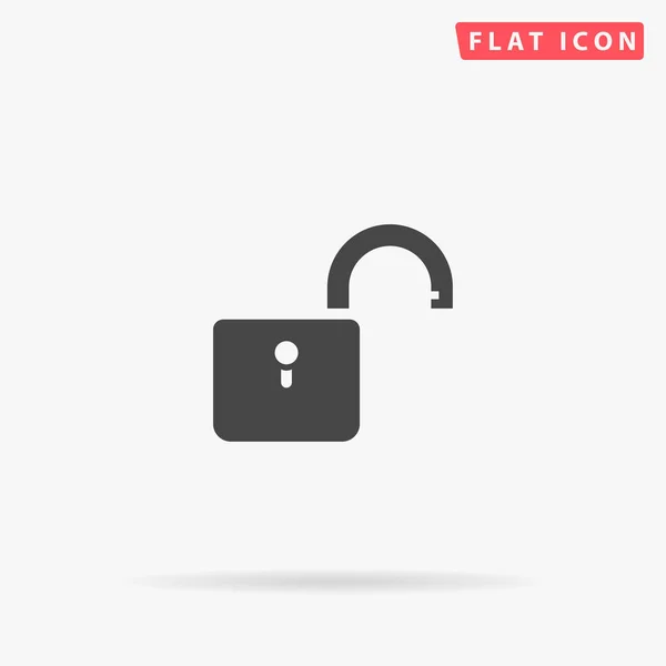 Padlock Open Flat Vector Icon Glyph Style Sign Simple Hand — Stock Vector