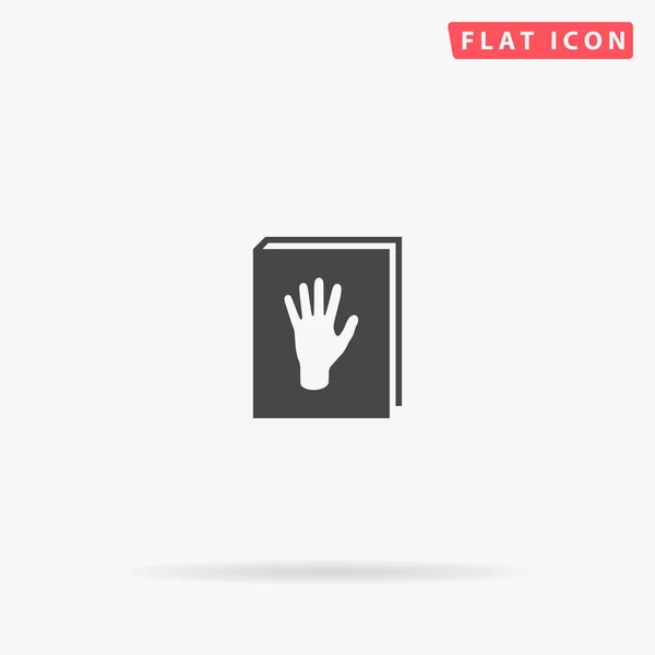 Anatomy Book Flat Vector Icon Glyph Style Sign Simple Hand — Stock Vector