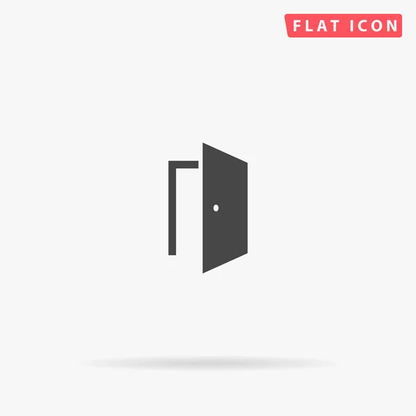 Door Flat Vector Icon Glyph Style Sign Simple Hand Drawn — Stock Vector