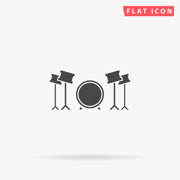 Drums Vlakke Vector Icoon Glyph Stijl Bord Eenvoudige Handgetekende Illustraties — Stockvector