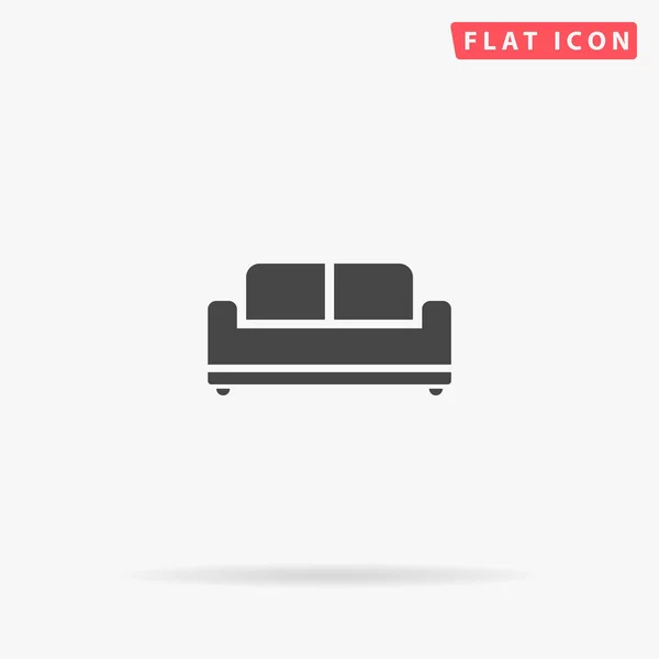 Sofa Flat Vector Icon Glyph Style Sign Simple Hand Drawn — Stock Vector