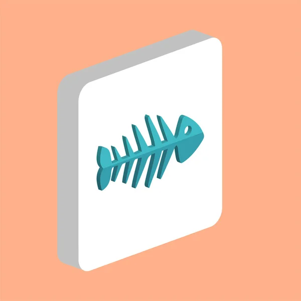 Ikona Rybí Kostry Jednoduchý Vektor Šablona Návrhu Symbolu Ilustrace Pro — Stockový vektor