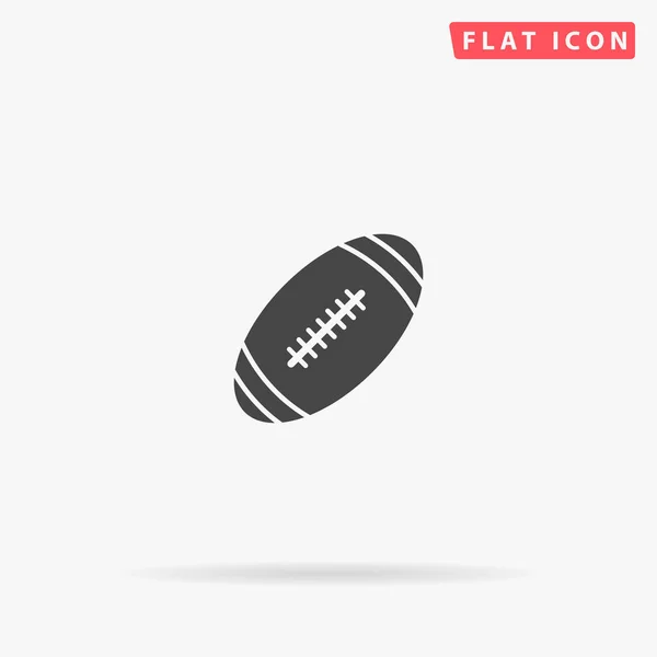Fußball Rugby Flach Vektor Ikone Zeichen Glyphen Stil Einfache Handgezeichnete — Stockvektor