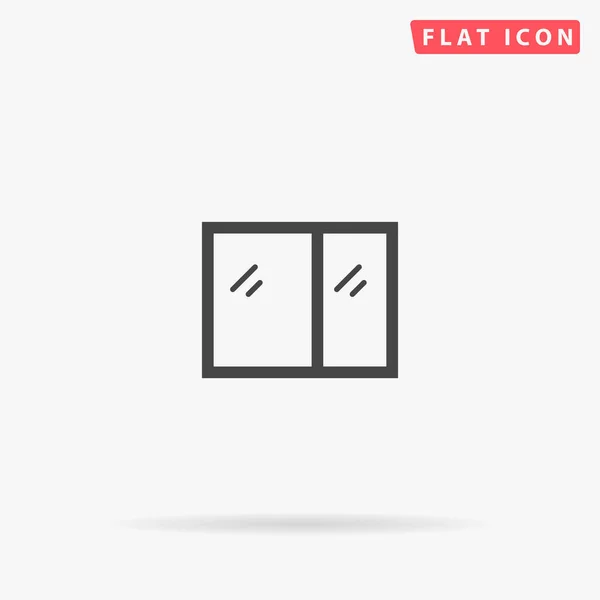 Fenster Flache Vektor Symbol Zeichen Glyphen Stil Einfache Handgezeichnete Illustrationen — Stockvektor