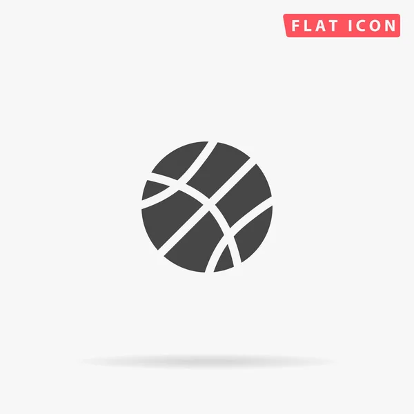 Basketball Flache Vektor Ikone Zeichen Glyphen Stil Einfache Handgezeichnete Illustrationen — Stockvektor