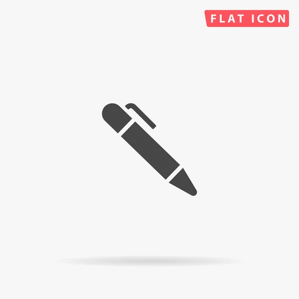 Pluma Icono Vector Plano Signo Estilo Glifo Símbolo Ilustraciones Dibujadas — Vector de stock