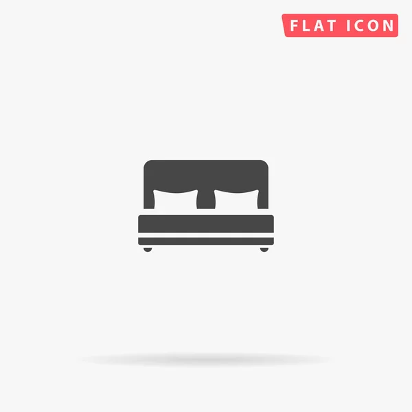 Double Bed Flat Vector Icon Glyph Style Sign Simple Hand — Stock Vector